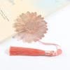 Leaf Hollow Tassel Book Markers Sunflower Pattern Chinese Style Bookmark  Reading Gift