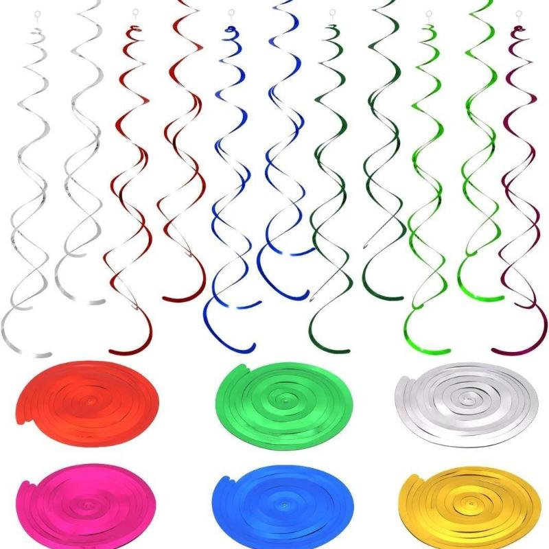 6/12Pcs Pvc Curling Spiral, Party Decoration Party Theme Decorations Dangling Spirals Pendant Party Spiral Birthday Party