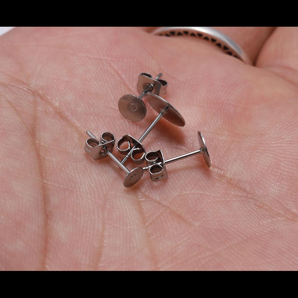 20-100 teile/los Gold Edelstahl Blank Post Ohrring Bolzen Basis Pins Mit Ohrring Stecker Erkenntnisse Ohr Zurück Für DIY Schmuck Machen