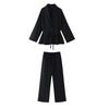 Long-Sleeve Women's American Kimono Style Outerwear Set with Casual Pants