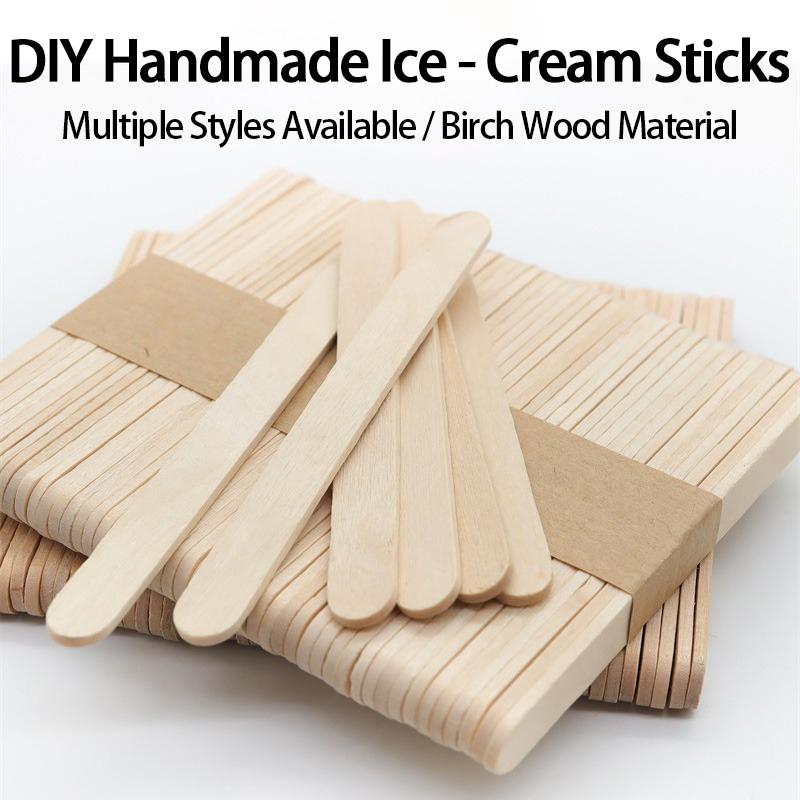 50/100pcs Ice Cream Sticks Wooden Popsicle Sticks Hand Crafts DIY Wooden Decoration  BJL003