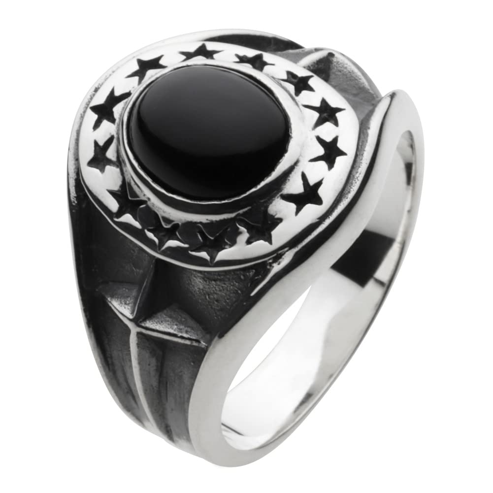 

Star Stone Ring Onyx 925 Silver fr0241 17 [Figmart] [Silver Accessory] No.