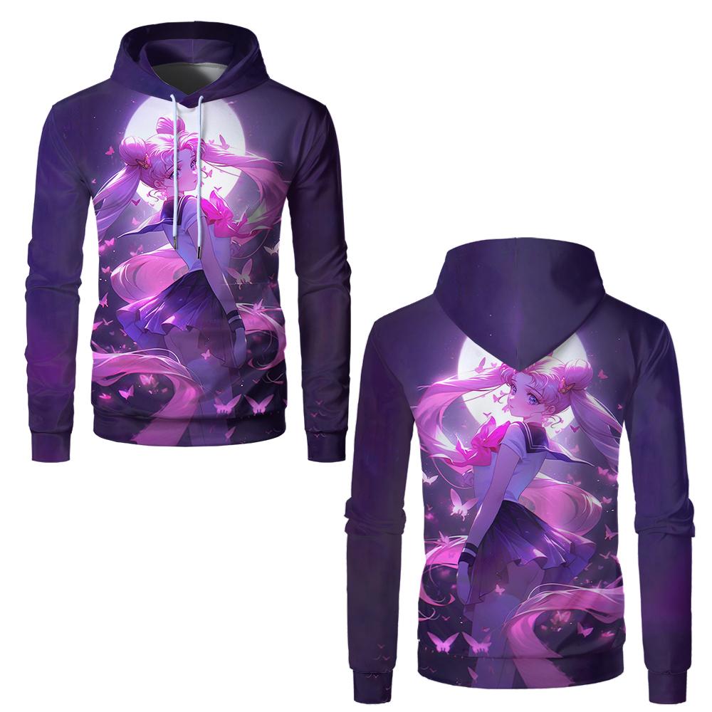 Sailor Moon Anime 3D Hoodies Men Women Oversized Fashion Casual Hoodie Pullovers Hooded Sweatshirts Tracksuits Coat Kid Clothing