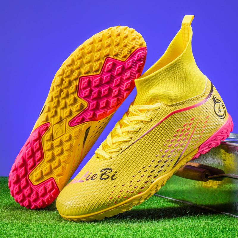 33-46 Men's/Women's Football Boots Rubber Soft Sole Short Nails Artificial Turf Youth Kids Football Shoes