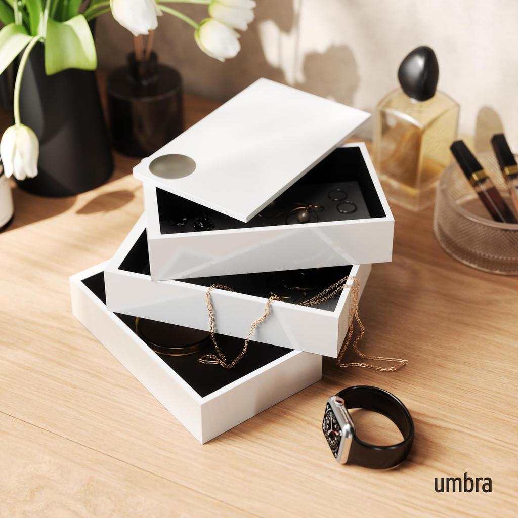 Umbra Jewelry Desktop Jewelry for SPINDLE White Storage, Box, Case, Rings, Earrings, Bracelets, Watches, Necklaces, (2308712660),