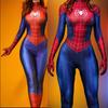 Sexy Spider-Man Cosplay Bodysuit – Red Black Zentai Jumpsuit, Form-Fitting Superhero Costume for Women, Anime Halloween Party