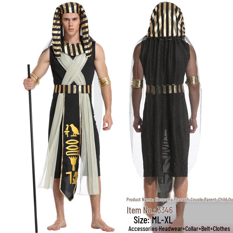 Взрослый костюм египетского фараона и Клеопатры для Хэллоуина, косплея и сценических выступлений XXL