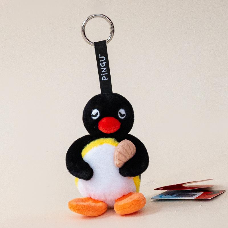 Genuine Pingu Penguin Plush Toy Pendant Adorably Penguin Doll Couple Keychain Car Key Holder Kawaii Home Decor Toys Xmas Gift