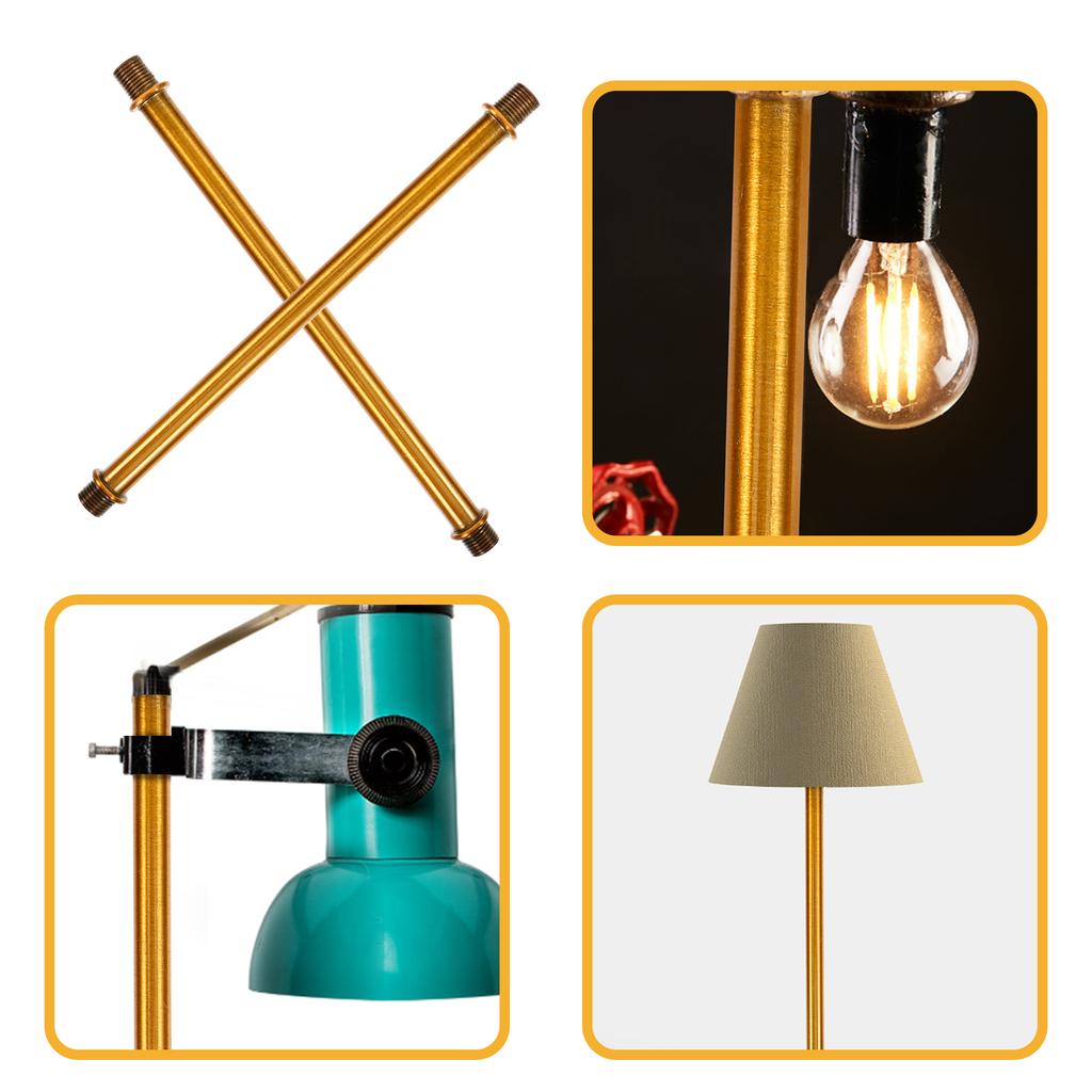 2Pcs Wall Lamp Connecting Tube Replacement Part Metal Threaded Lighting Fixture Supply Lamp Rod Car Lights Hardware