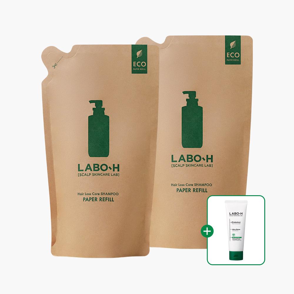 Scalp Strengthening Clinic Shampoo Hair Loss Relief Refill Pack 400ml x 2 + Travel Size Shampoo 100ml