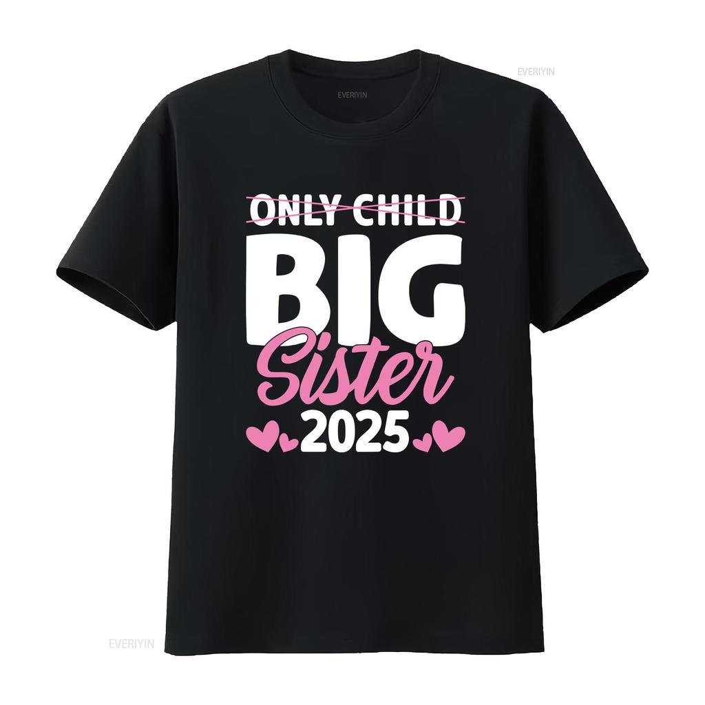 Kids Only Child Big Sister 2025 Promoted To T Shirt vintage Washed designer clothes streetwear Versatile fashion Slightly