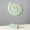 Figura de Madera Hecha a Mano Estilo Náutico de Playa Estrella de Mar/Caracola/Caballito de Mar Estatua de Mesa sobre Soporte para Hogar Casa del Lago Decoración Costera del Océano