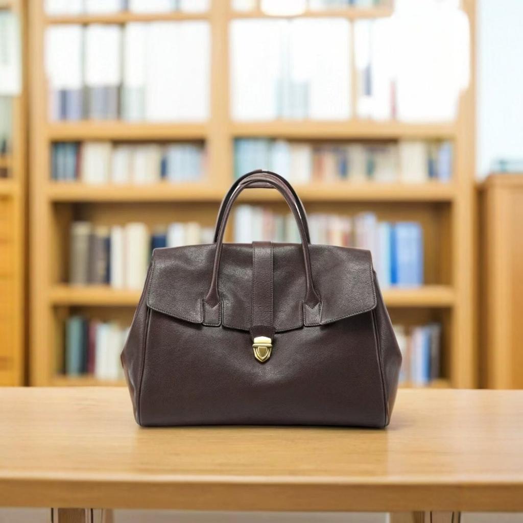 Portable Tote Bag, Women's 2024 Autumn and Winter New Large-capacity Retro Premium Commuter Bag, Briefcase Ipad Bag