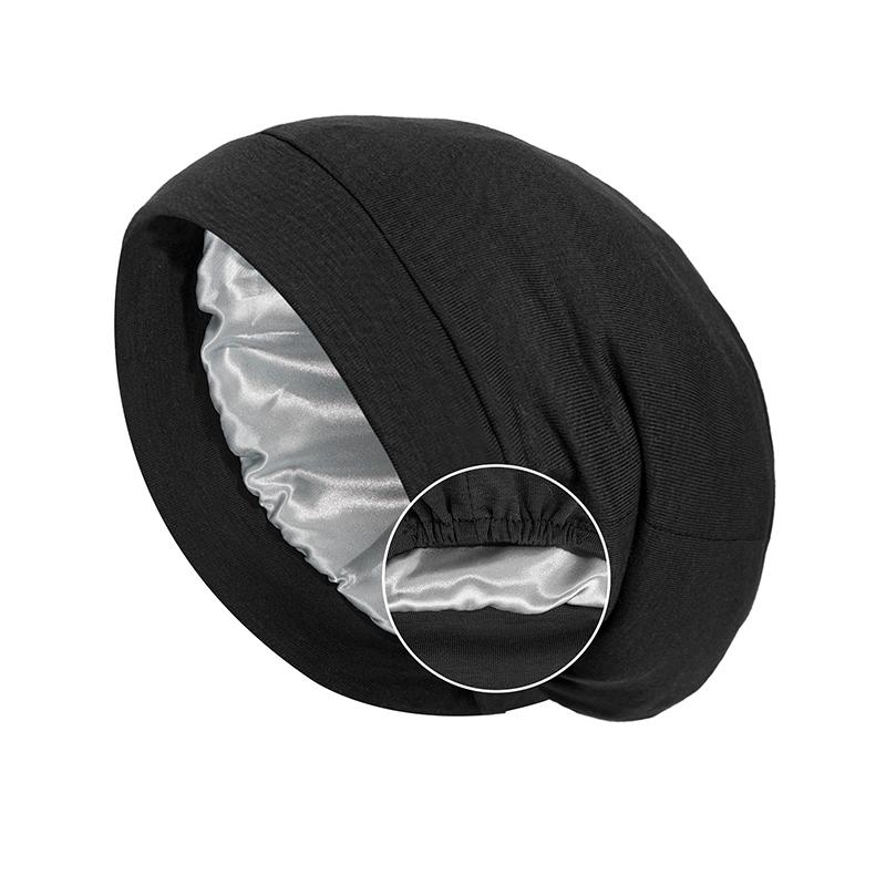 

Шапочка-боннет на сатиновой подкладке для женщин и мужчин, мягкая регулируемая шапочка для сна, уход за вьющимися волосами, унисекс, шелковая ночная шапочка для волос, мусульманский тюрбан as the picrture