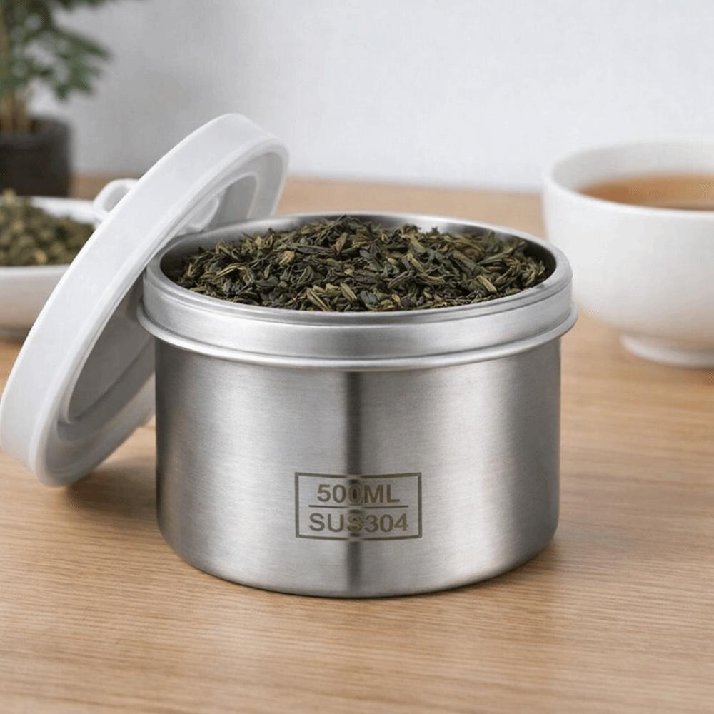 Airtight Coffee Bean Storage Jars Stainless Steel Tea Tin Coffee Canisters  for Coffee Tea Grain