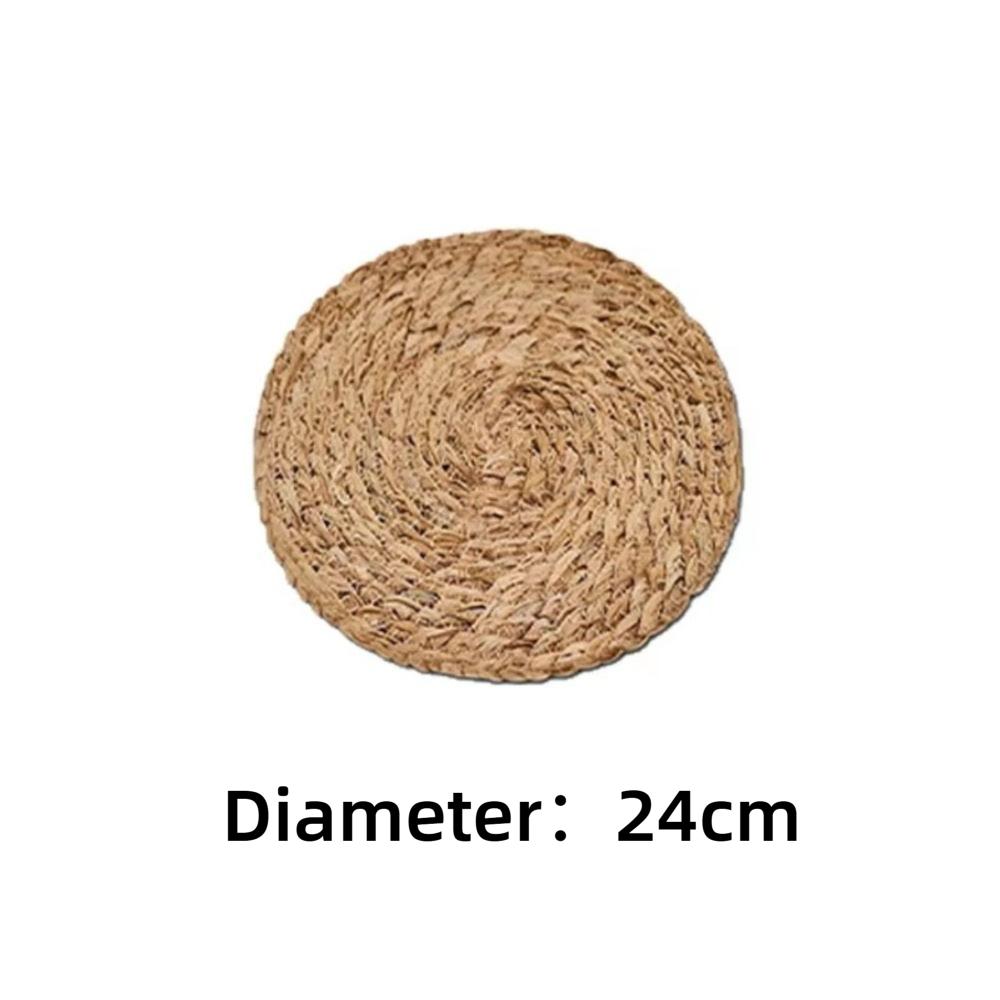 Round Handwoven Rattan Placemats Round Heat Insulation Mats Natural Woven Table Mats Slip Heat Resistant Table Mat for Dining