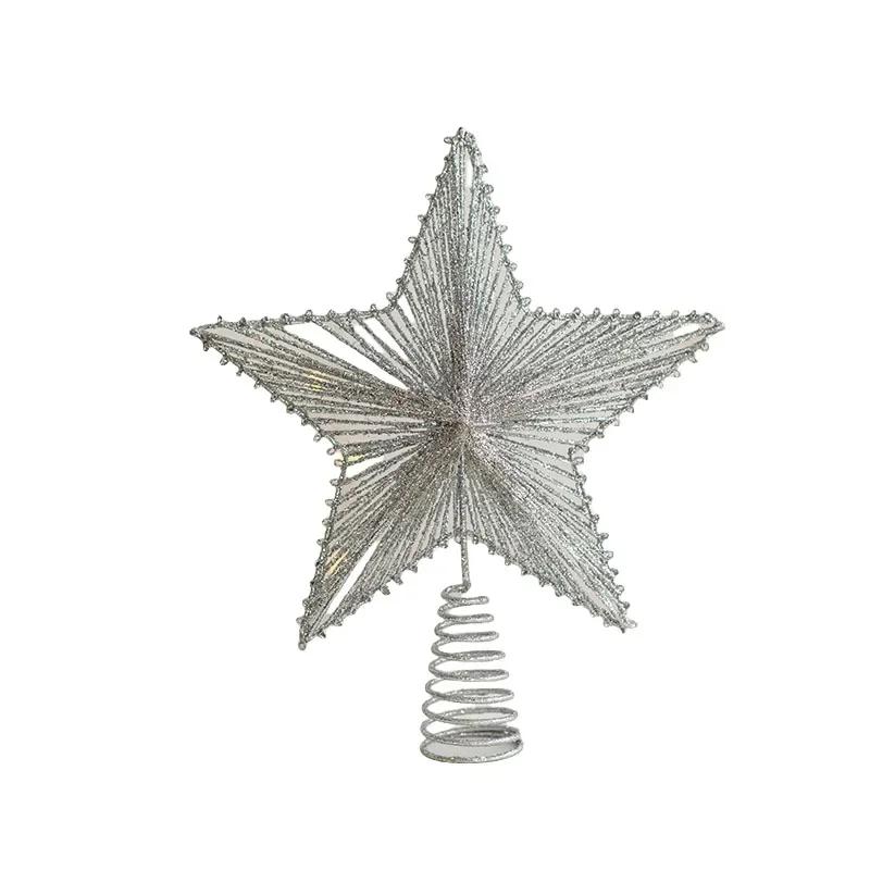 25/30cm Glitter Christmas Tree To-pper Iron Star Christmas Decor For Home Xmas Tree Ornaments Navidad New Year 2026 Natal Noel