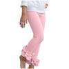 Leggings-Hosen für Mädchen, lässig, mit mehrlagigem Rüschensaum, elastische Passform, weicher Stoff, bequemes Design, geeignet für den täglichen Gebrauch und Aktivitäten