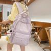 Star Pattern Simple Student Backpack With Plush Pendant For Casual Daily