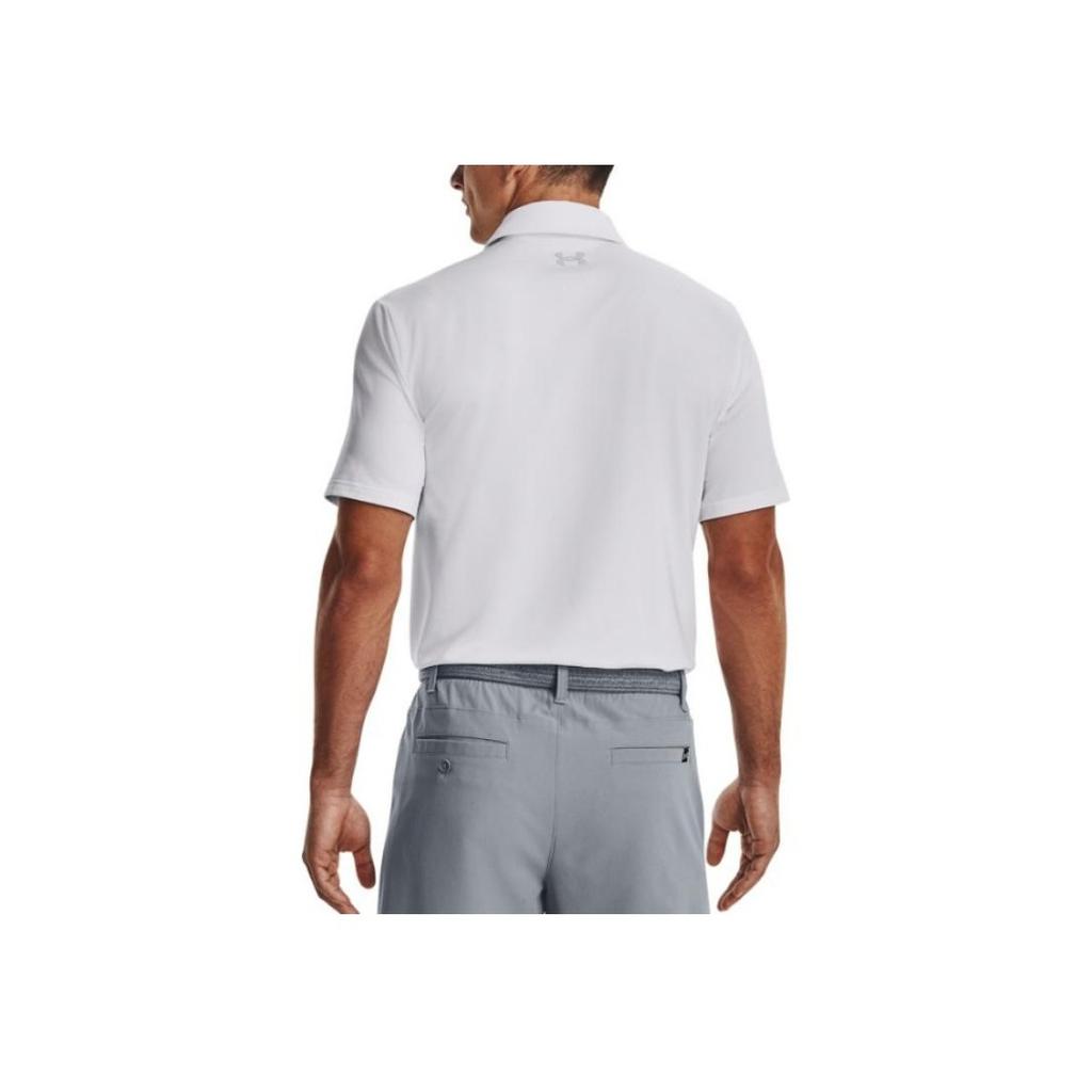 Under Armour Solid Color Golf Short Sleeve Polo Shirt Men Tops White 1378673-100