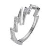 Personality Fashion Gold Color Stainless Steel Zircon Lightning Opening Couple Ring for Women Men Charm Fashion Finger Jewelry