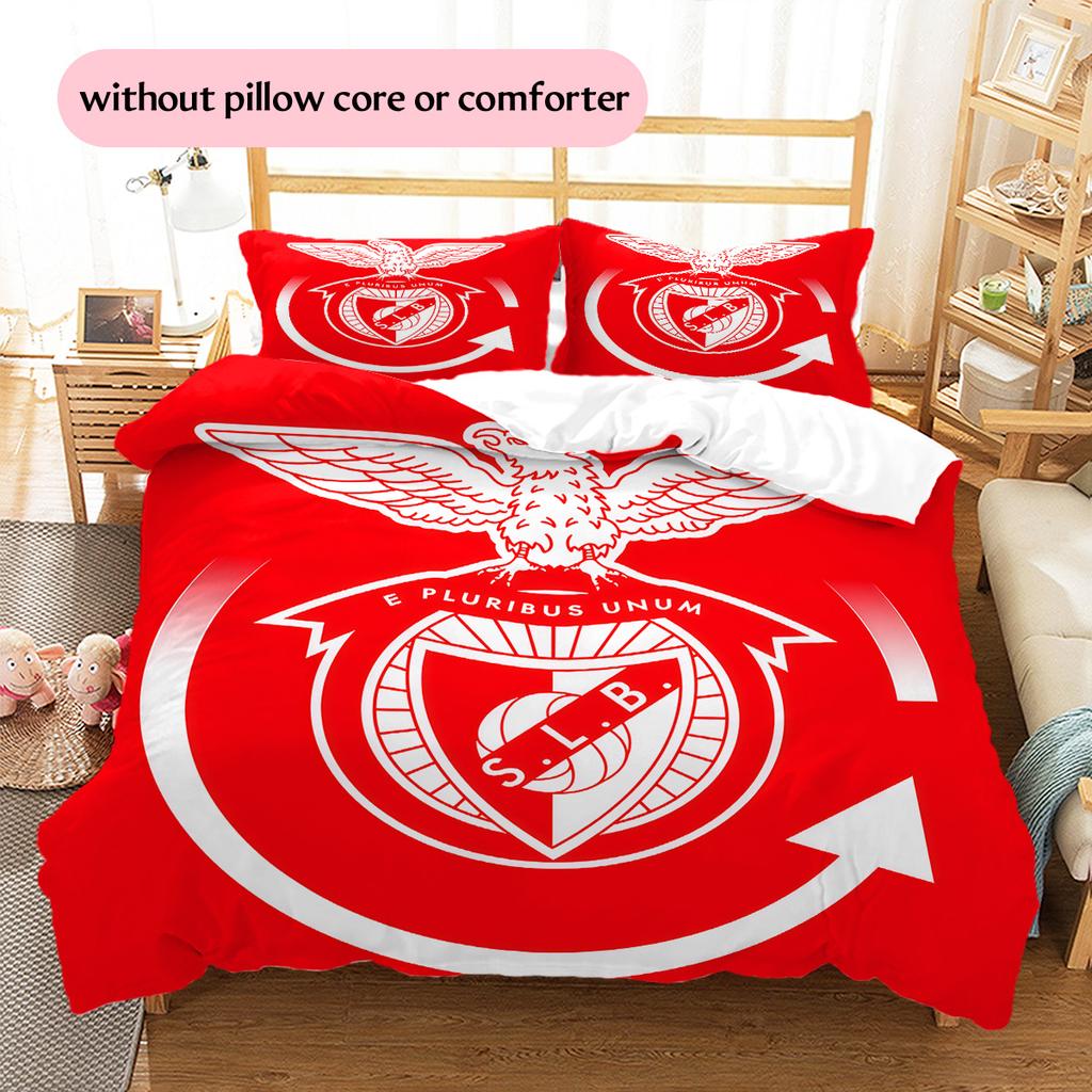 Benfica Pattern Bedding Quilt Set Home Decoration Gift (1 * Duvet Cover + 2 * Pillowcase Without Core).xwn