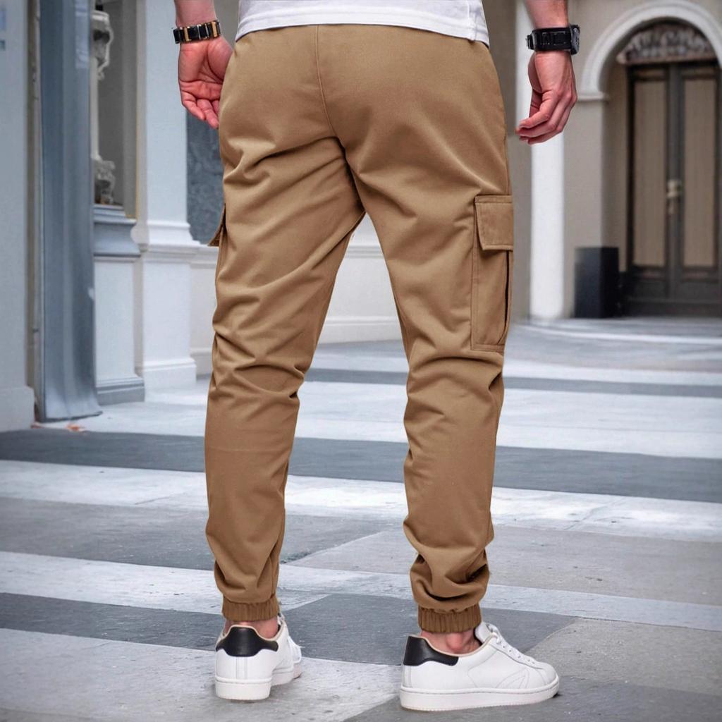 Men's Pants Multi-Pockets Joggers Men Sweatpants 2026 New Casual Solid Cargo Pants Men Oversize Streetwear Pants Men Trousers