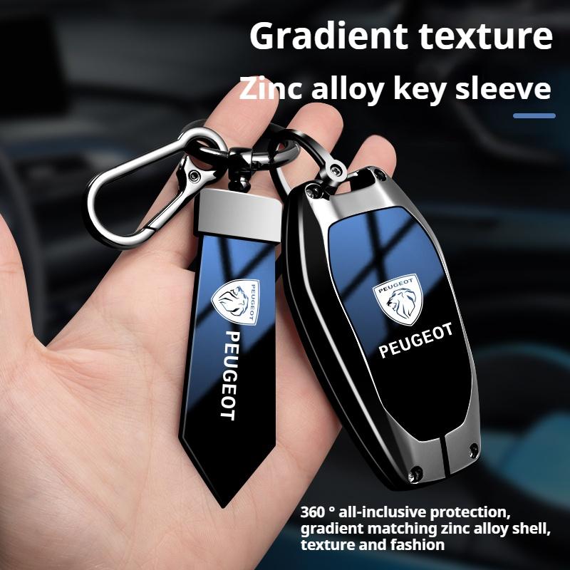 2026 Gorąca Naklejka Samochodowa Stop Cynku Pokrowiec na Kluczyk Samochodowy Flip Etui Brelok Uchwyt Muszla Dla Peugeot 208 3008 308 508 408 2008 4008 Auto