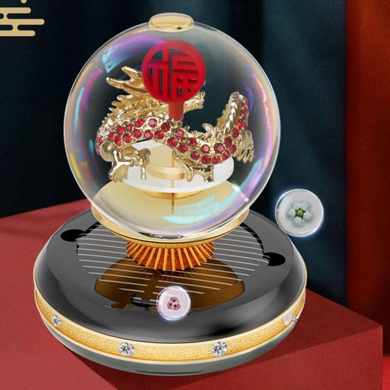 2024 Anul Dragonului Odorizant pentru mașină Decorație Difuzor rotativ de aromoterapie solară Ornament parfumat Accesorii pentru interiorul mașinii