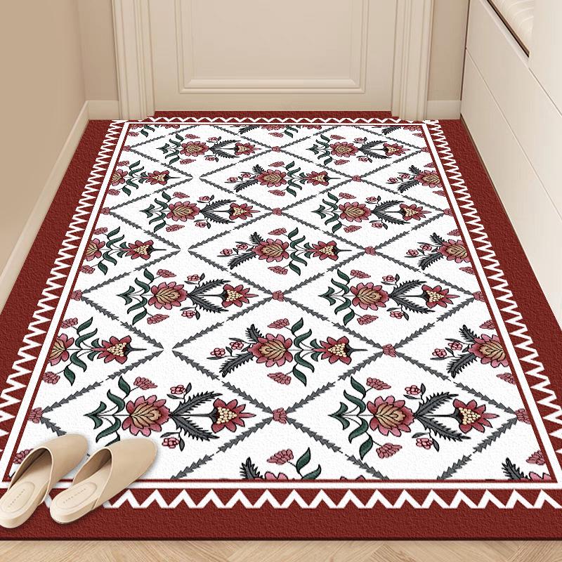 Retro American Non-Slip Wear-Resistant Leather Entrance Mat