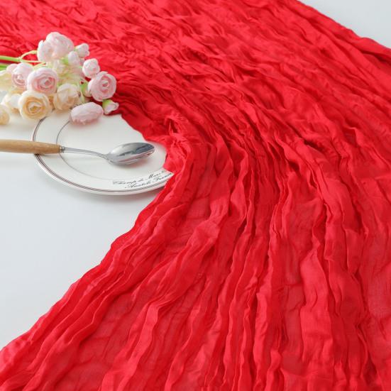 Cheesecloth Table Runner Boho Wrinkle Table Runner Retro Table Runner for Weddings Parties Bridal Shower Home Decor