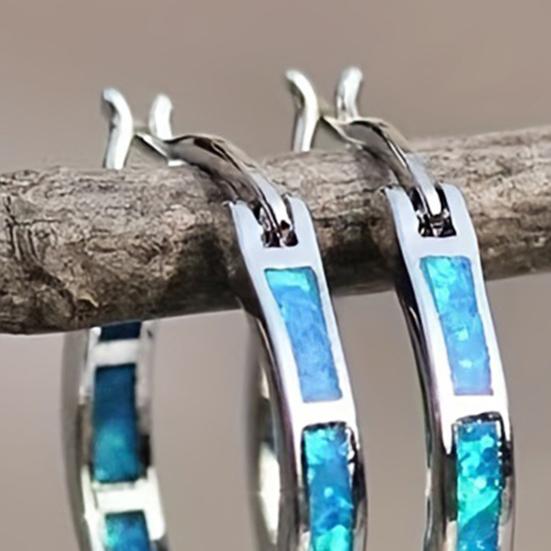 1 para kolczyków typu kółka dla kobiet sztuczny kamień księżycowy geometryczny okrągły kształt koła lekki gładki stop urodziny rocznica walentynki prezent biżuteria do uszu