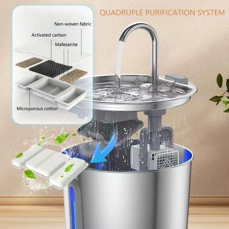 Cats Water Fountains Dogs Water Dispenser Big Capacity Super Mute Automatic Low Noise Waterer