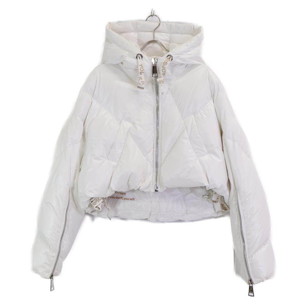 KHRISJOY AFPW004 White Shiny Cropped Down Jacket Not Written whiteUsed