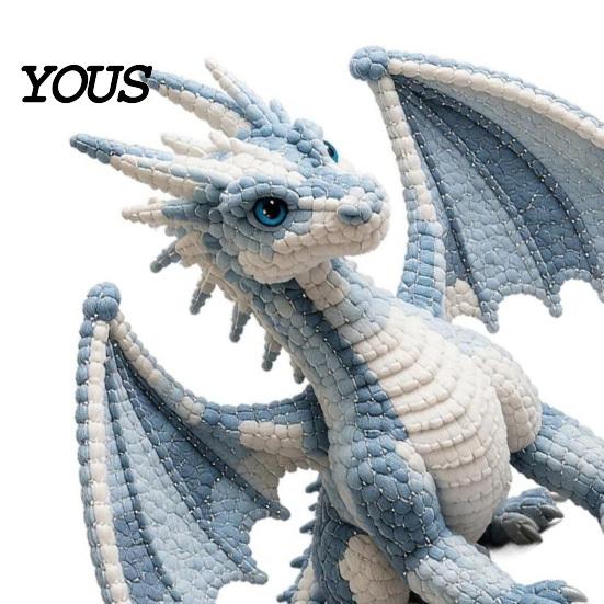 Vintage Style Fabric Craft Sets Flying Dragon Patchwork DIY Kit Collection, Handmade Animal Sewing Kit, Kits for Adults Art Beginners, Creative