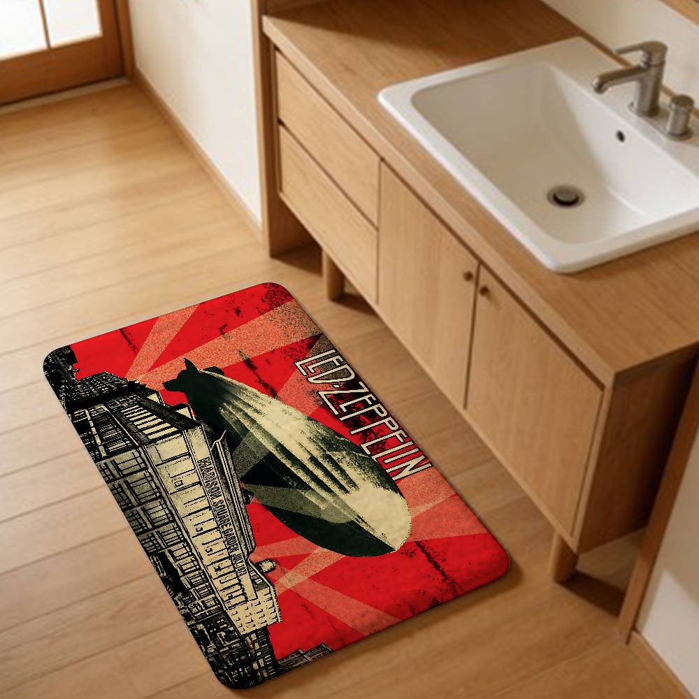 Classic Band L-Led Z-Zeppelin Hallway Carpet Retro Multiple Choice Living Room Kitchen Rug Non-Slip Welcome Rug