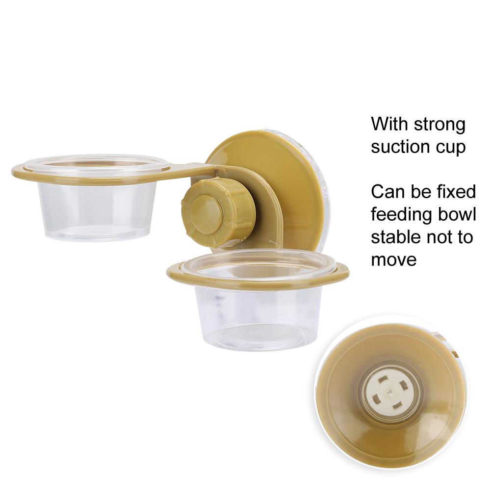 ABS Plastic Pet Reptile Suspension Food Feeder Fixed Hanging Water Breeding Bowl Feeding ToolDouble Bowl
