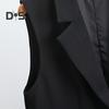 Women Vest Sleeveless Double Buttons Western Style Slim Fit Cardigan Suit Coat Pure Color Deep V Neck Formal Business Style Lady Waistcoat