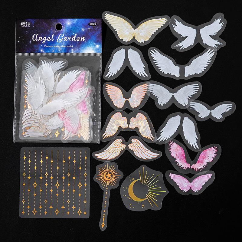 30Pcs/set Kawaii Scrapbook Stickers Fantasy Time Scrapbooking Supplies Diary Planner Decorative Craft Stationery Sticker LXY