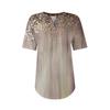 Korte Mouw Dames Tops Zomer T-shirts Bloemenprint V-hals Casual Basis T-shirt Knopenhemden Tuniek Tops