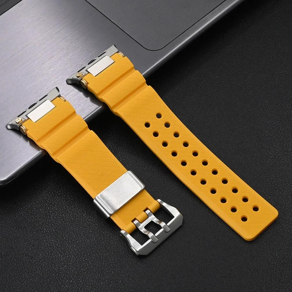 Silicone Watch Strap for Apple Watch Ultra 2 Band 49mm Sport Bracelet for Iwatch 10 46mm 9 8 7 6 Se 5 44mm 45mm Correa Wristband