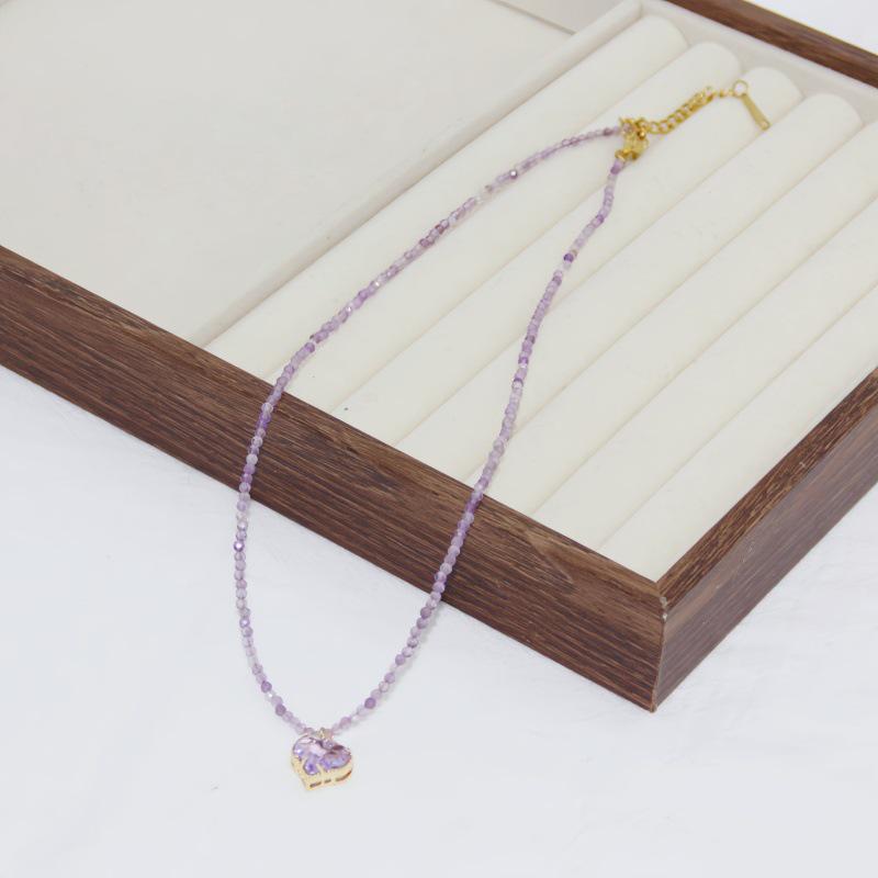 Vintage Amethyst Handmade Beaded Clavicle Necklace - Niche Design, Versatile Elegance