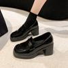 Fashion 2024 Women Autumn New Fashion High Heels Shoe Square Toe Shoes British Woman Shoes
