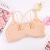 Beautiful Back Ice Silk Underwear Women's Cross Tube Top Anti-light Sling Vest Chest Wrap Short Style with Chest Pad Thin Style
