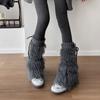 Knitted Winter Leg Warmers Y2K Plush Leg Coverings Soft Furry Leg Warmers  Accessories