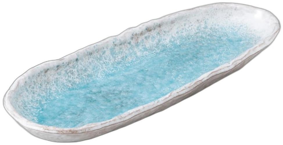 

Seikai Oval Plate x x Large Ceramic Serving Plate by Setomonohonpo 10.0 [30.5 11.5 3.5cm]
