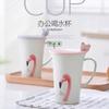 Reusable Wheat Straw Mug Office Coffee Cup Student Cup with Lid & Spoon Stirring Mug Plastic Coffee Cup