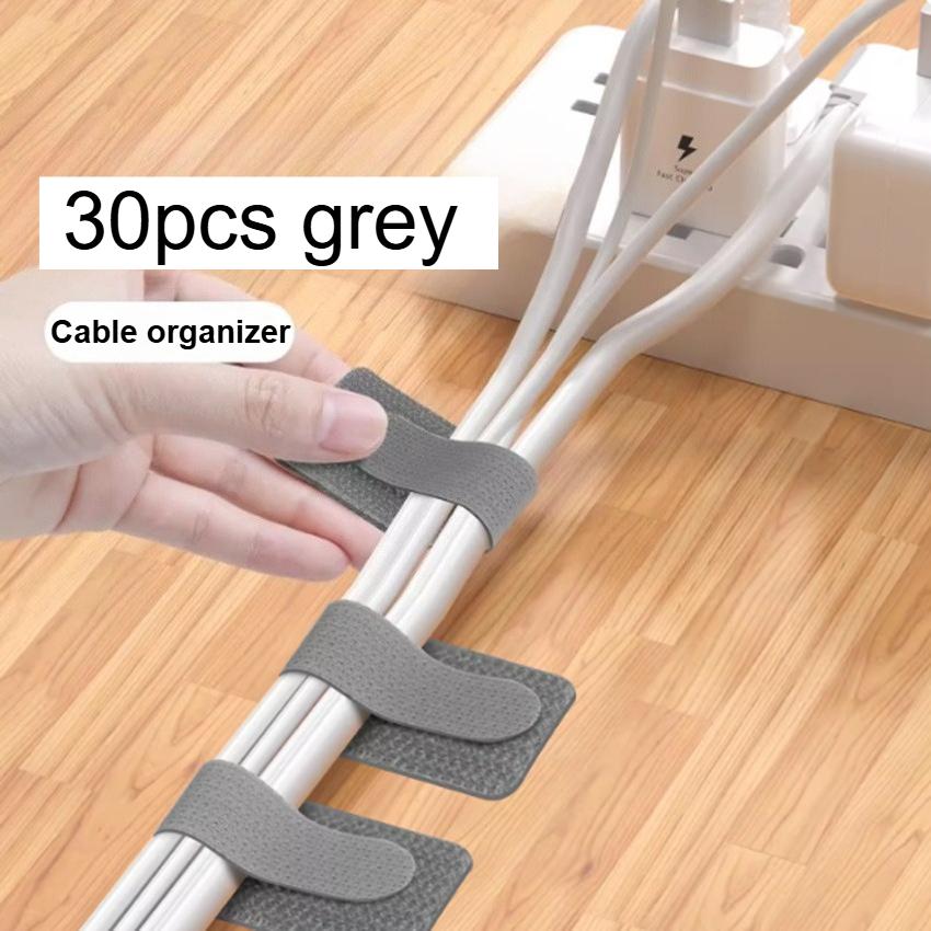 

30pcs Self-Adhesive Cable Clips - No Tools Needed, Heavy-Duty Cord Organizer with Strong Adhesive Backing, Space-Saving
