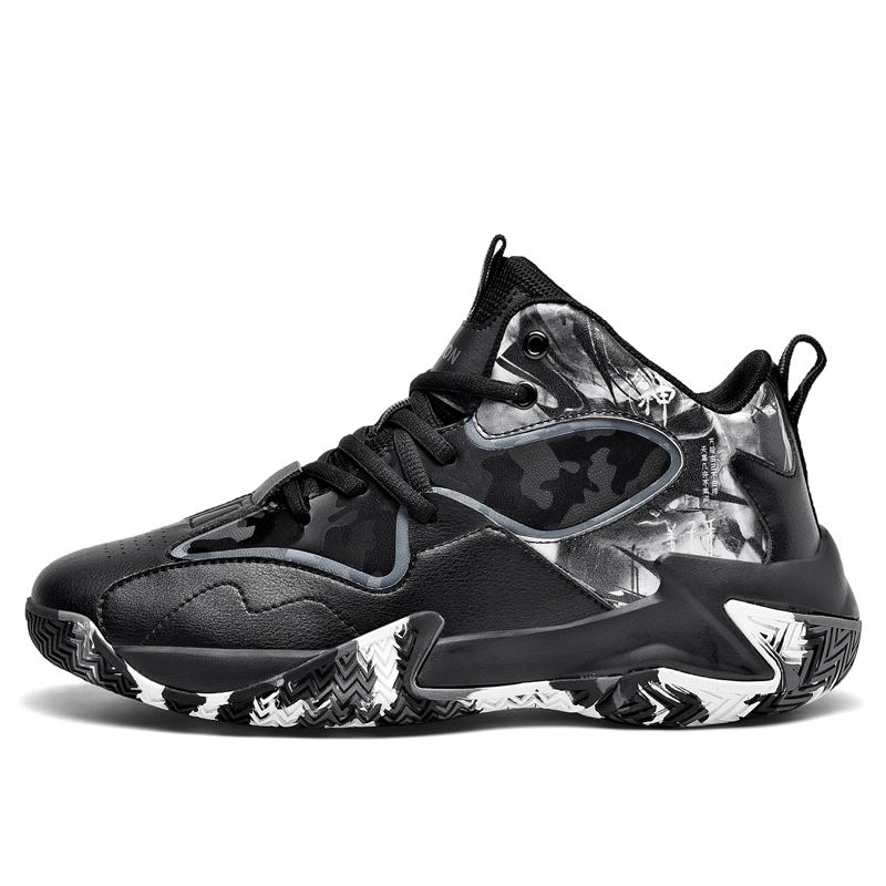 Big Size 36-48 Basketball Shoes Shock-Absorbant High-top Sneakers Anti-Slip Basketball Sneakers Competition Training Shoes