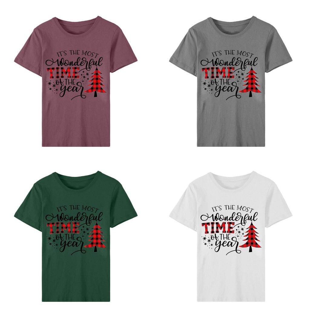 Weihnachtsoberteile für Damen mit kurzen Ärmeln und weichem Baumwollmaterial für festlichen Komfort**